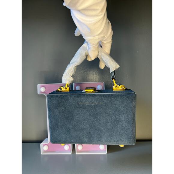 Brandon Blackwood Slim Suede Trunk with Brass Hardware - Picture 1 of 13